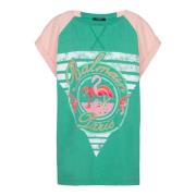 Balmain Flamingo T-shirt Multicolor, Dam