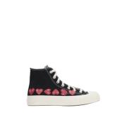 Comme des Garçons Play Svarta High-Top Canvas Sneakers Black, Herr