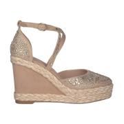 ALMA EN PENA Rhinestone Kilklack Sandal Beige, Dam