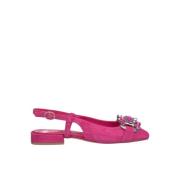 ALMA EN PENA Spänne Rhinestone Platt Sko Pink, Dam