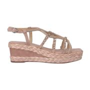 ALMA EN PENA Glittrande Korsade Kil Sandal Pink, Dam