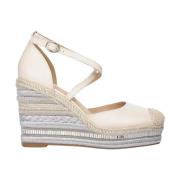 Alma EN Pena Flätad kil sandal med strass White, Dam