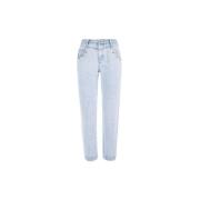 YES ZEE Stud Detail Light Wash Denim Jeans Blue, Dam