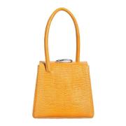 Little Liffner Vintage Lizard-Embossed Leather Handbag Orange, Dam