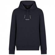 Armani Exchange Blå Hoodie Tryckt Milano New York Blue, Herr