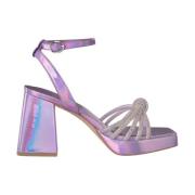 Alma EN Pena Rhinestone Knut Häl Sandal Purple, Dam