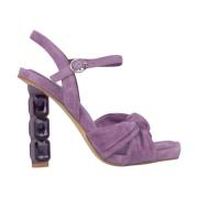 Alma EN Pena Kristall Knut Häl Sandal Purple, Dam