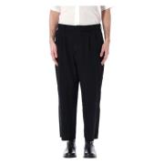 Comme des Garçons Svarta Veckade Chinos Black, Herr