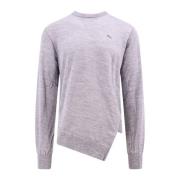 Comme des Garçons Grå Stickad Crew-neck Tröja Gray, Herr