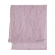 Emporio Armani Lila Lurex Jacquard Halsduk Pink, Dam