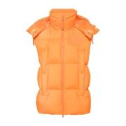 Moncler Orange Quiltad Huva Jacka Orange, Dam