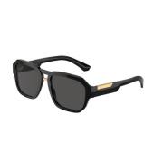 Dolce & Gabbana Svarta solglasögon med mörkgrå linser Black, Unisex