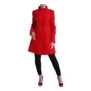 Liu Jo Röd Ull Trench Coat Jacka Red, Dam