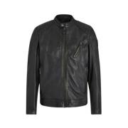 Belstaff Svart Bikerjacka V Racer Blå Black, Herr