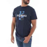 Bikkembergs Tryckt Logga Bomull T-shirt Blue, Herr