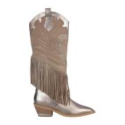 Alma EN Pena Glittrande Fringed Cowboy Boot Yellow, Dam