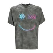 Aries Grunge Happy Dude Bleached T-shirt Gray, Herr