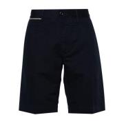 Incotex Blå Linne Bermuda Shorts Blue, Herr