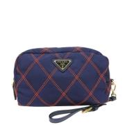 Prada Vintage Pre-owned Canvas kuvertvskor Blue, Dam