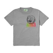 Aries Vågtryck Bomull T-shirt Gray, Herr