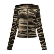 Diesel Velourhoodie F-Chinny Gray, Dam