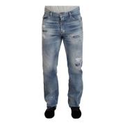 Dsquared2 Blå Straight Fit Denim Jeans Blue, Herr