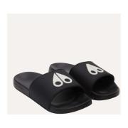 Moose Knuckles Ikoniska sport slides i svart Black, Dam