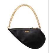 Moschino Hjärtformad Röd Clutch med Kedjehandtag Black, Dam