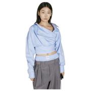 Alexander Wang Poplin Wrapped Skjorta Blue, Dam