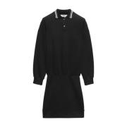 Msgm Svart Jersey Polo Klänning Black, Dam