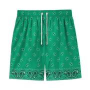 Palm Angels Grön Paisley Badshorts Green, Herr