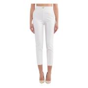 Elisabetta Franchi Slim-Fit Byxor White, Dam