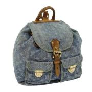 Louis Vuitton Vintage Pre-owned Canvas axelremsvskor Blue, Dam