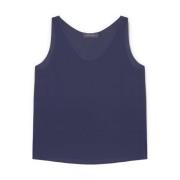 Elena Mirò Eco-Viscose Chinakrepp Top Blue, Dam