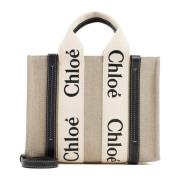 Chloé Neutral Axelväska Woody Tote Multicolor, Dam