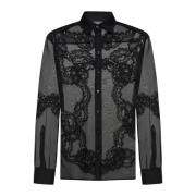 Dolce & Gabbana Svart Spets Skjorta Black, Herr