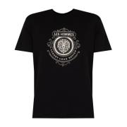 Les Hommes Klassisk Rund Hals T-shirt Black, Herr