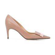 Sergio Rossi Nude Läder Klack Pumps Beige, Dam