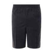 Givenchy Svarta Ull Shorts Elastisk Midja Dragkedja Black, Herr