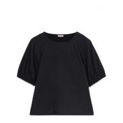 Oltre T-shirt med Puff-ärmar Black, Dam