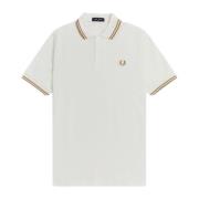 Fred Perry Slim Fit Twin Tipped Polo White, Herr