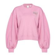 Pinko Love Birds Broderad Boxy Sweatshirt Rosa Pink, Dam