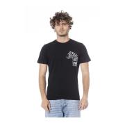 Cavalli Class Herr Logo T-shirt Svart Bomull Korta ärmar Black, Herr