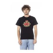 Cavalli Class Svart Logo Print Crew Neck T-Shirt Black, Herr