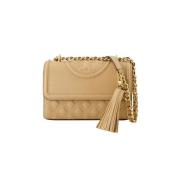 Tory Burch Läder axelremsvskor Beige, Dam