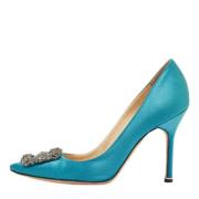 Manolo Blahnik Pre-owned Pre-owned Satin klackskor Green, Dam