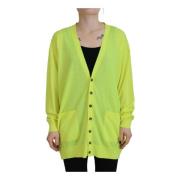 Dsquared2 Gul Stickad Cardigan Sweater Yellow, Dam