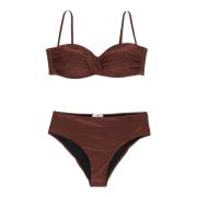 Oltre Bikini i Lurex-tyg Brown, Dam