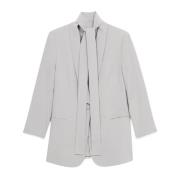 Oltre Stretch Crepe Bältesblazer Gray, Dam