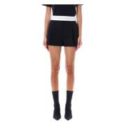 Alexander Wang Veckad elastisk band shorts Svart Black, Dam